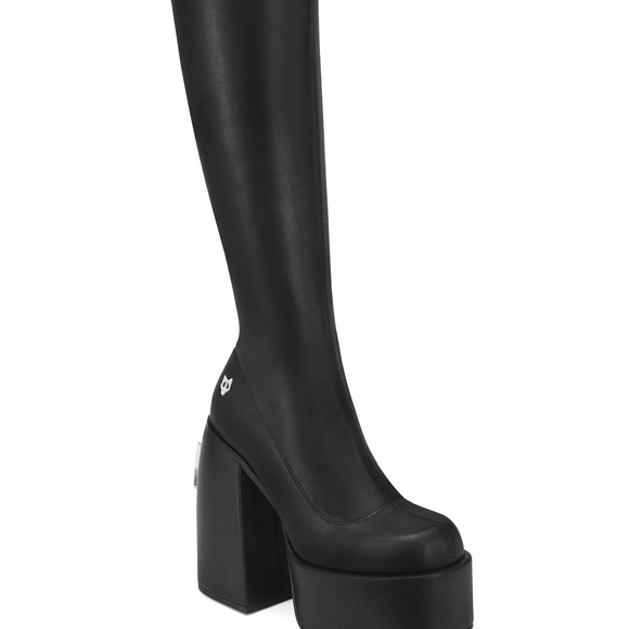 ISO Naked Wolfe Sleek Black Platform Boots - Picture 1 of 3